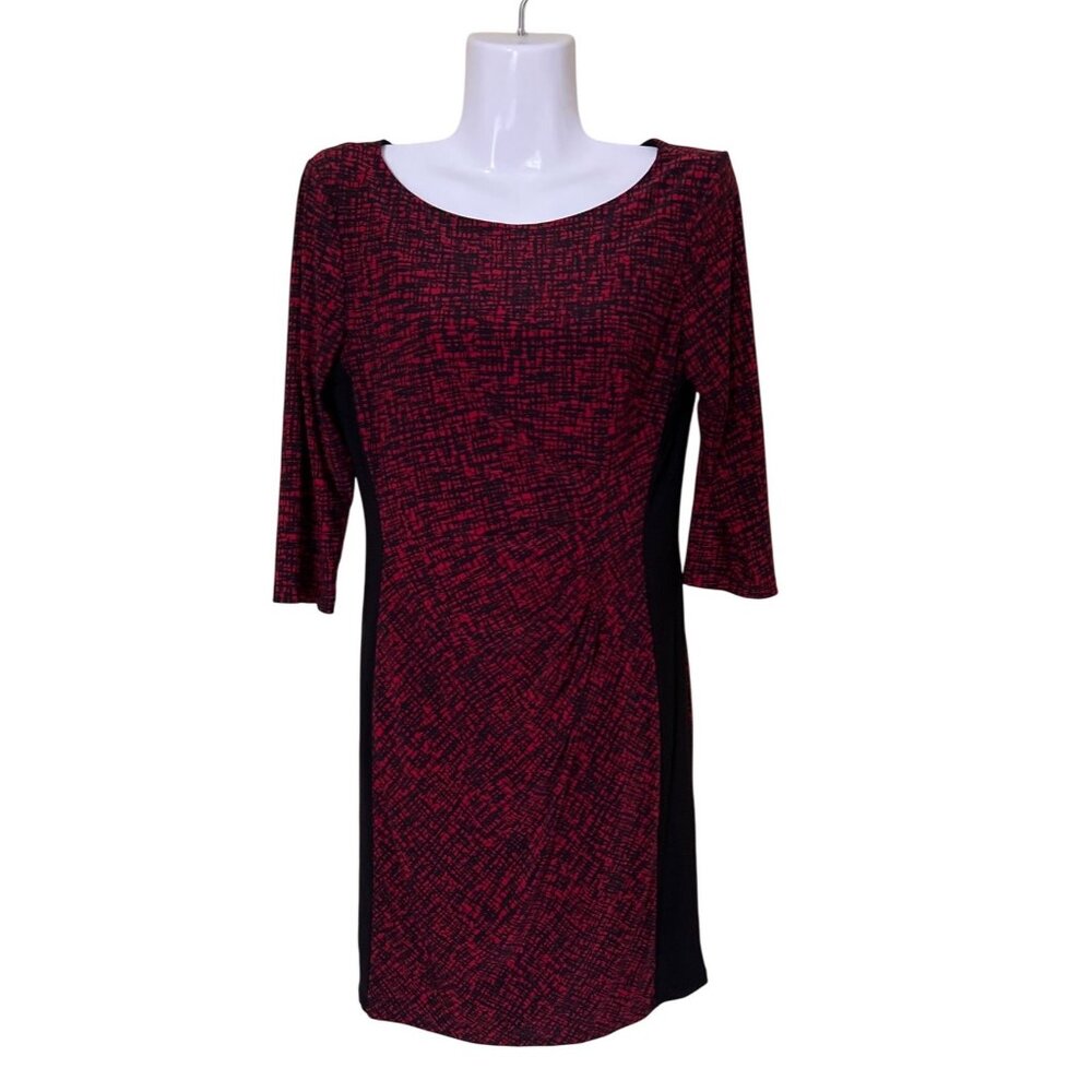 Lauren Ralph Lauren Womens 6P Red‎ & Black Textured Dress